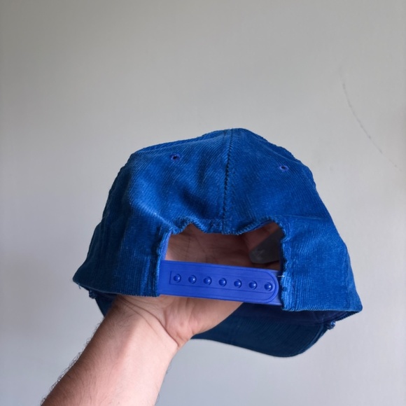 vintage CORDUROY Trucker hat JEAN RIOPEL DISMAT blue rope hat cap  snapback - Picture 3 of 7